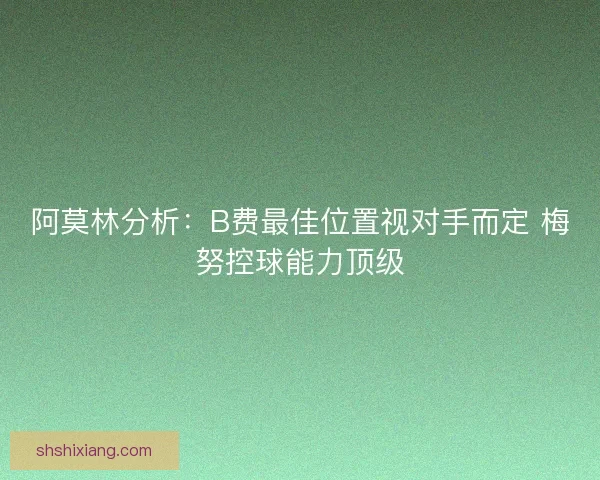 阿莫林分析：B费最佳位置视对手而定 梅努控球能力顶级