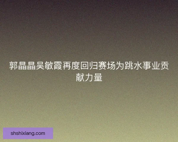 郭晶晶吴敏霞再度回归赛场为跳水事业贡献力量